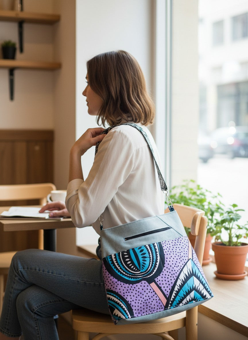 Sac Bandoulière Wax & Jean Recyclé – Hakuna Matata